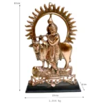 Handcrafted Lord Krishna with Cow Statue G-54-A - Image 4