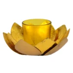 Golden Lotus Tea Light Candle Holder I-131-A - Image 2