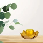 Golden Lotus Tea Light Candle Holder I-131-A - Image 6