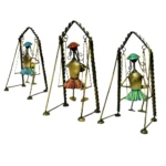 Handcrafted Tribal Musician Figurine Set on Swings (Set of 3) I-4 - Image 3
