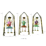 Handcrafted Tribal Musician Figurine Set on Swings (Set of 3) I-4 - Image 4