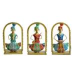 Framed Tribal Musician Figurines – Set of 3 (Handcrafted, Colorful, Cultural Decor) - I-6