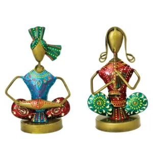 Handcrafted Tribal Musician Figurines - I-9-A(Set of 2)