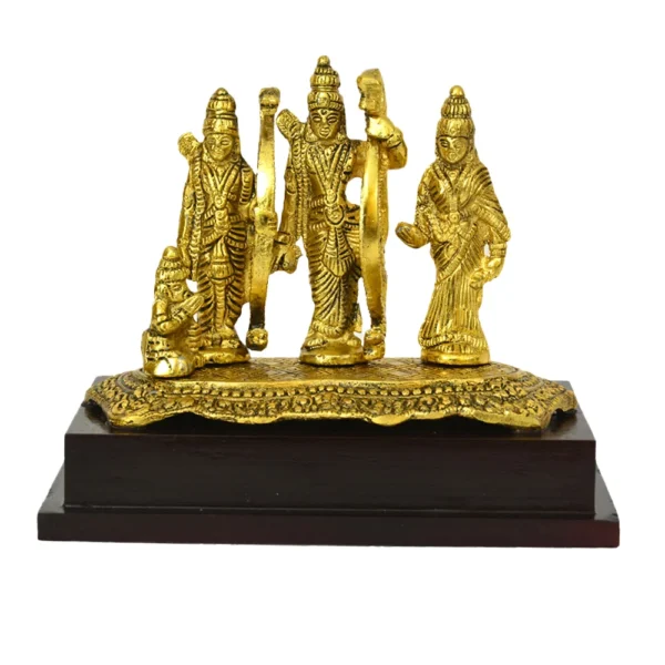 Metal Ram Darbar Idol with Wooden Base | Divine Home & Temple Decor - W-121-C - Image 1