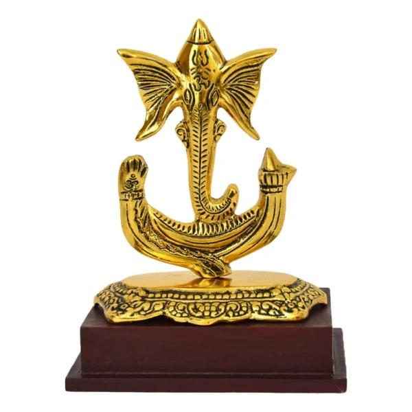 Divine Gold-Finished Ganesha Symbol Statue W-22-A