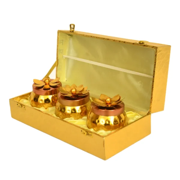 Luxury Decorative Golden Jars, Ideal for Home Decor & Gifting - W-70-A - Image 1