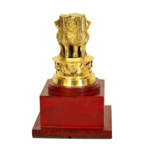 Ashoka Pillar Replica with Wooden Base  - BR-1-A