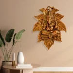 Antique Lord Ganesha Wall Hanging on Peepal Leaf G-2-A - Image 5