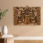 Radha Krishna Wall Hanging Antique Bronze Finish with Peacock Motif G-230-A - Image 6