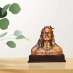 Lord Shiva Bust Statue Antique Bronze Finish with Wooden Base G-233-A - Image 5