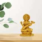 Brass Goddess Saraswati Idol Handcrafted Sculpture BR-267-A - Image 5