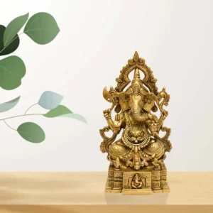 Majestic Brass Lord Ganesha Idol - BR-272-A