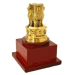 Ashoka Pillar Brass Replica with Wooden Base BR-1-A - Image 2