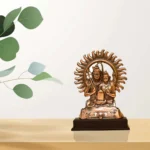 Antique Shiva Parvati Idol with Shivling and Sun Aura - G-33-A - Image 5