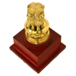 Ashoka Pillar Brass Replica with Wooden Base BR-1-A - Image 3