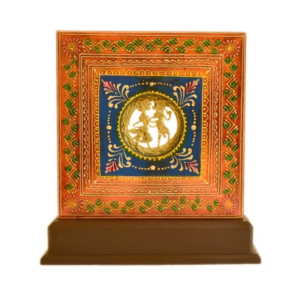 Handcrafted Radha Krishna Decorative Frame – Ethnic Wall/Table Art - WD-101-A - Image 1