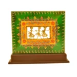 Handcrafted Tribal Dhokra Art Frame – Green & Yellow Design - WD-125-A