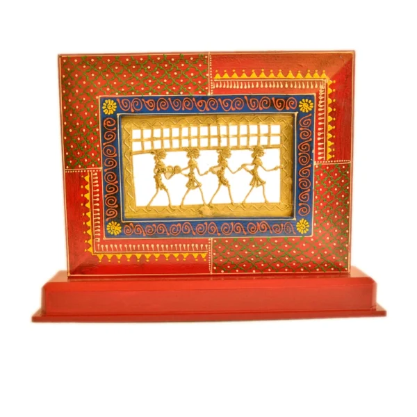Handcrafted Tribal Art Decorative Frame - WD-124-A - Image 1