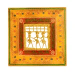 Warli Dance Wall Frame – Hand-Painted Wooden Art - WD-122-A (Without Stand)