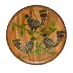Hand-Painted Tribal Bird Wooden Decorative Plate - WD-132-A