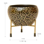 Designer Black & Gold Metal Planter with Stand I-188-A - Image 5