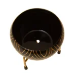 Modern Black & Gold Metal Planter with Stand I-106-B - Image 4