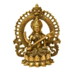 Exquisite Brass Saraswati Idol – Handcrafted with Intricate Detailing - BR-281-A