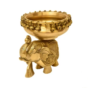 Brass Elephant Urli with Bells - BR-273-A