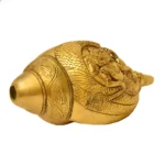 Handcrafted Brass Shankh with Vishnu Lakshmi Carving BR-261-A - Image 2
