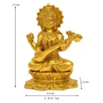 Brass Goddess Saraswati Idol Handcrafted Sculpture BR-267-A - Image 4