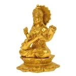 Brass Goddess Saraswati Idol Handcrafted Sculpture BR-267-A - Image 2