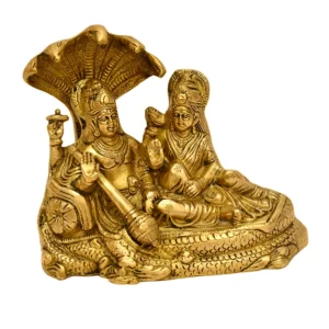 Brass Lord Vishnu & Goddess Lakshmi on Sheshnag | Divine Home Decor Idol - BR-268-A