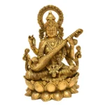Exquisite Brass Goddess Saraswati Idol | Handcrafted Sculpture - BR-291-A