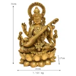 Exquisite Brass Goddess Saraswati Idol BR-291-A - Image 4