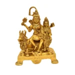 Divine Brass Shiva Parivar Idol – Lord Shiva, Parvati & Ganesha on Nandi - BR-285-A