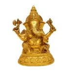 Majestic Brass Lord Ganesha Idol | Handcrafted Divine Sculpture - BR-292-A