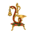 Handcrafted Brass Peacock Diya with Bell - BR-303-A