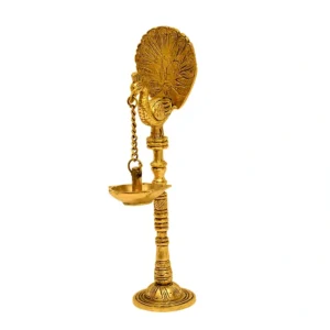 Brass Peacock Hanging Diya | Traditional Oil Lamp - BR-263-A