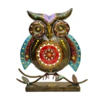 Handcrafted Tribal Metal Owl Showpiece – Artistic Home Décor – I-175-A