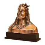 Lord Shiva Bust Statue Antique Bronze Finish with Wooden Base G-233-A - Image 2