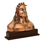Lord Shiva Bust Statue Antique Bronze Finish with Wooden Base G-233-A - Image 3