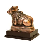 Handcrafted Nandi Statue Antique Bronze Finish on Wooden Base G-231-A - Image 2