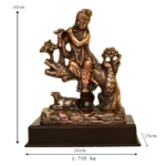 Lord Krishna Playing Flute Under Tree Statue Antique Finish G-221-A - Image 4