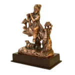 Lord Krishna Playing Flute Under Tree Statue Antique Finish G-221-A - Image 3