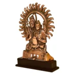 Antique Shiva Parvati Idol with Shivling and Sun Aura G-33-A - Image 2