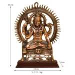 Lord Shiva Idol Seated Mahadev Statue Antique Finish Wall Decor G-218-A - Image 4