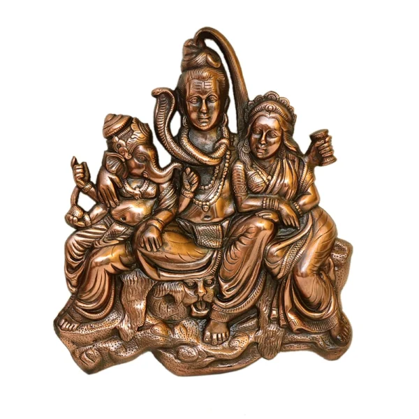 Shiva Parivar Idol | Lord Shiva Family Finish Sculpture | Decorative Spiritual Statue - G-224-A - Image 1
