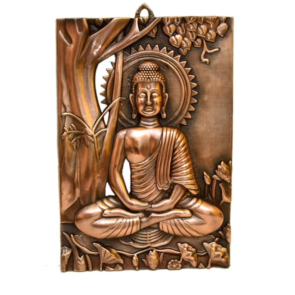 Handcrafted Buddha Wall Art Sculpture – Antique Bronze Finish - G-229-A - Image 1