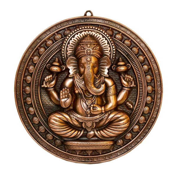 Divine Lord Ganesha Wall Hanging – Antique Finish - G-225-A - Image 1