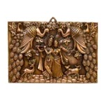 Radha Krishna Wall Hanging Antique Bronze Finish with Peacock Motif G-230-A - Image 2